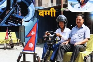 सुन्दरहरैंचामा कक्षा ९ का समीरको कमाल, आफ्नै हातले बनाए तीनपाङ्ग्रे गाडी